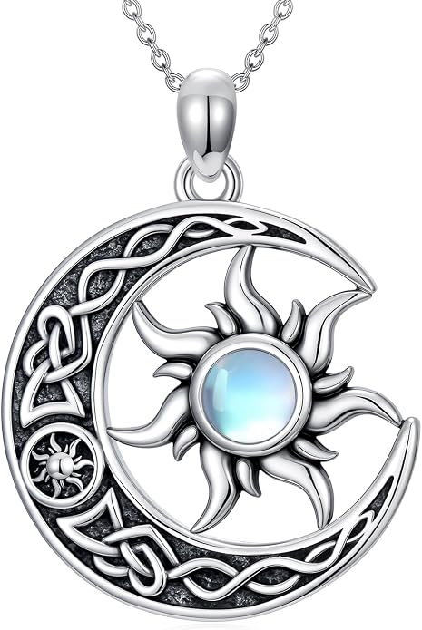 Cross/Pentagram/Tree of Life/Celtic Trinity/Anchor/Thor's Hammer/Sun/Eye of Horus Necklace Moon Pendant Mothers Day Gifts for Women