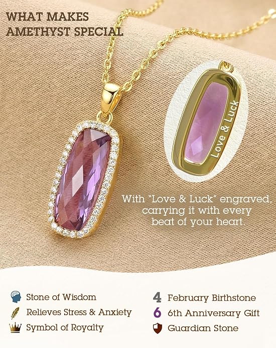 Natural Gemstone New Beginnings Birthday Graduation Gifts 925 Silver Jewelry Plated with 18K Gold Protection Necklace for Women