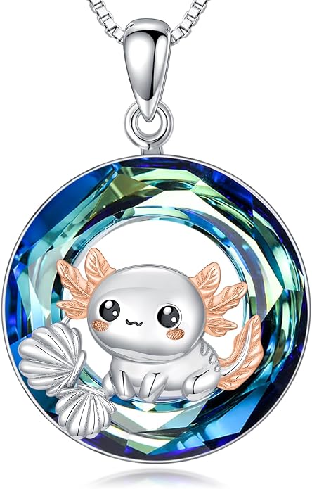 Midari Ocean Necklace 925 Sterling Silver Flamingo Mama Bear Dolphin Penguin Sea Turtle Axolotl Desert Cactus Nautical Rudder Tropical Palm Compass Wave Pendant Boho Jewelry Gifts for Women Men