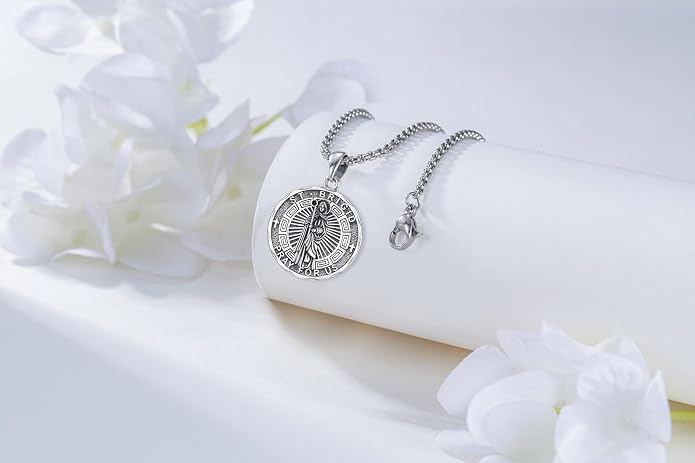 Hecate Wiccan Triple Moon Goddess Necklace Tetragrammaton Nudo De Bruja Plata 925 Original Sterling Silver Cat Moon Pendant Hekate Witch Necklace Amulet Witchy Jewelry Gifts for Women Men