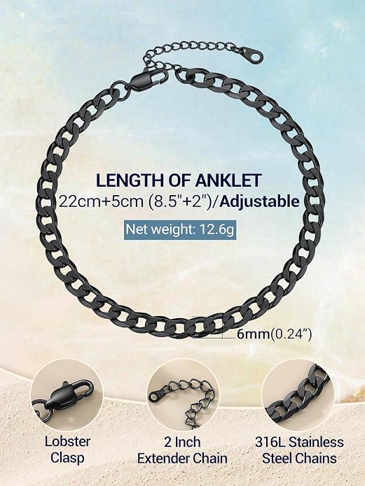 PROSTEEL Gold/Silver Anklets for Women Waterproof, 14K Gold Plated Ankle Bracelet Non Tarnish, Jewelry Gifts Adjustable