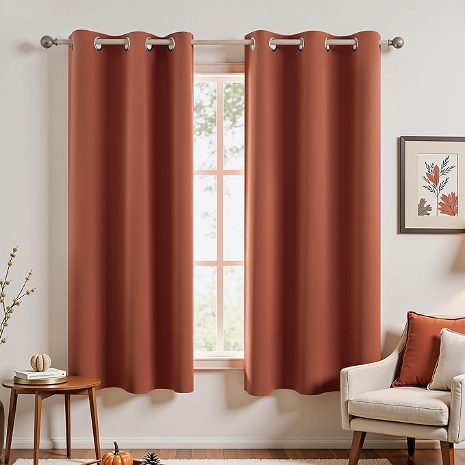 Classroom Curtains for Small Windows Short Privacy Thermal Insulated Light Blocking Blackout Curtains for Kids Boys Bedroom Bathroom Door Window,42 x 54 Inch Length