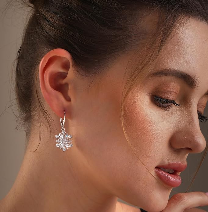 LeCalla Women's Drop & Dangle Earrings | 925 Sterling Silver Leverback Earrings | Lightweight Teardrop Lever Back Drop Dangle Earring for Women
