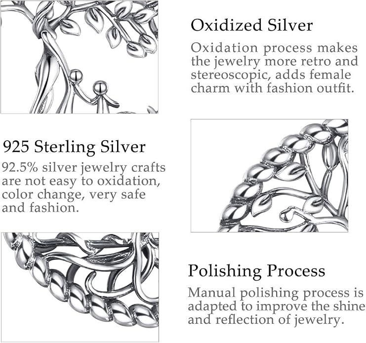 Vito 925 Sterling Silver Tree of Life Necklace for Women, Mother Tree Pendant for Mom Mother Necklace Mother's Day Jewelry Gift for Wife Grandma, 18/22 Inch Chain