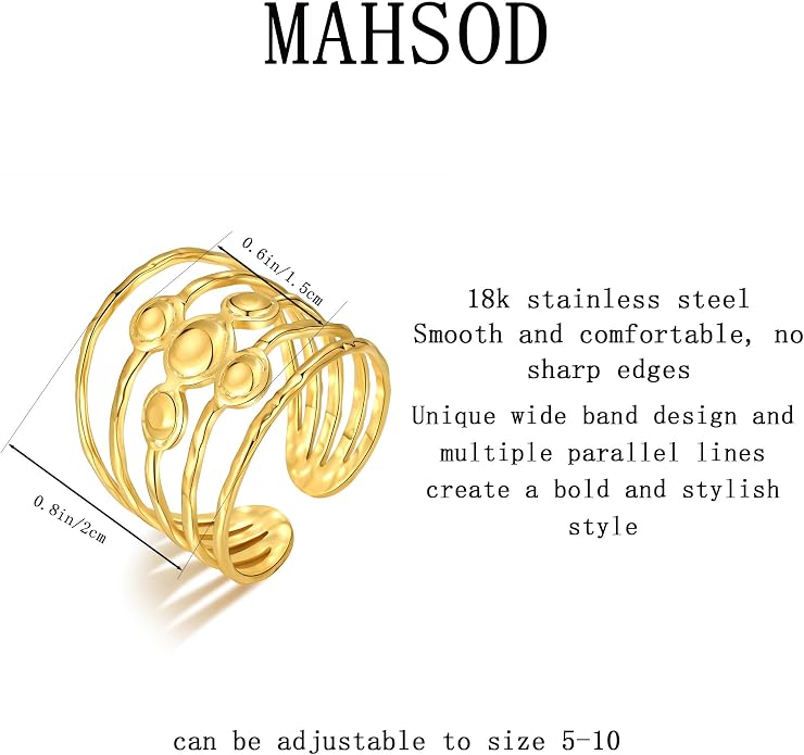 Women's Stackable Open Ring Thick Statement Ring Simple Stackable Ring Women's Jewelry Gifts