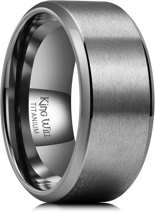 King Will Titanium Wedding Band for Men Women- 3-10mm Width Black/Sliver/Gold High Purity Titanium Promise Wedding Ring Comfort Fit for Daily Wear Size 6-14
