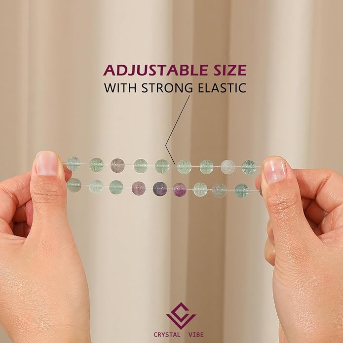 Crystal Vibe - Healing Crystal Bracelet for Women & Men | Natural Gemstone Bead Bracelet | Adjustable Handmade Energy Stone Bracelet | Bracelet for Meditation, Yoga & Daily Wear | Multiple Types