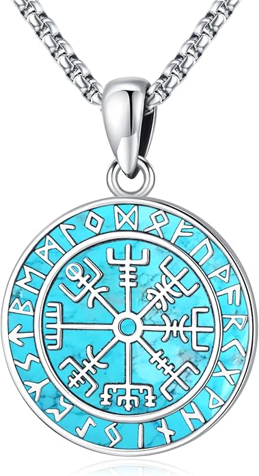 Turquoise Jewelry for Women Men 925 Sterling Silver Pendant Urn Necklaces for Ashes Picture Locket Necklace Thor Hammer Yggdrasil Virgen De Guadalupe St Michael Christopher Judas Witches Knot Necklace