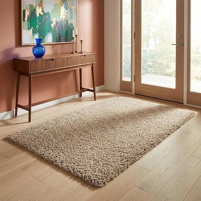 Unique Loom Solid Shag Collection Area Rug (3' 3" x 5' 3" Rectangle, Taupe)