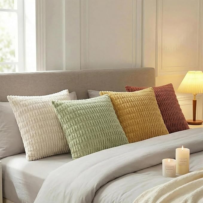 Fancy Homi 4 Packs Decorative Throw Pillow Covers for Living Room Couch Bed, Modern Farmhouse Boho Home Décor Accent Cushion Case, 22" x 22", Fall