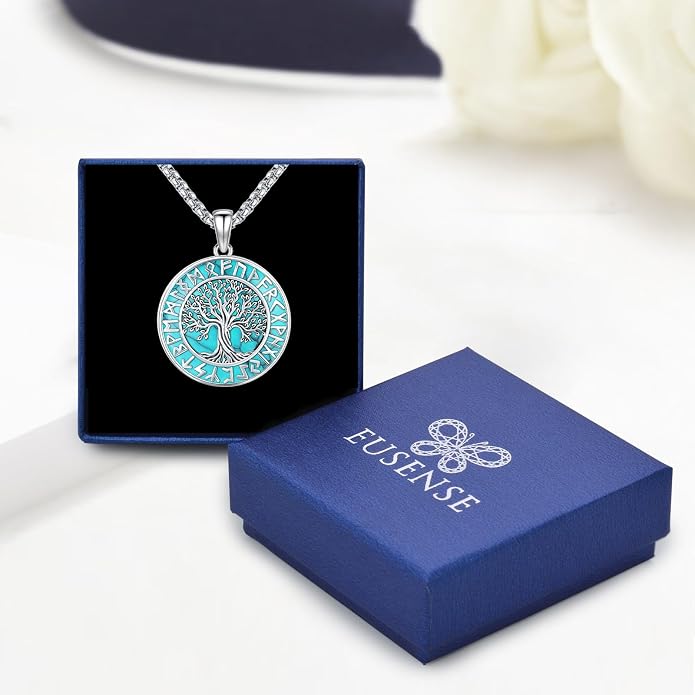 Turquoise Jewelry for Women Men 925 Sterling Silver Pendant Urn Necklaces for Ashes Picture Locket Necklace Thor Hammer Yggdrasil Virgen De Guadalupe St Michael Christopher Judas Witches Knot Necklace