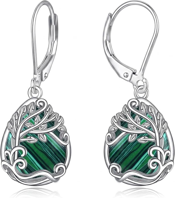 Teardrop Tree of Life/Filigree Earrings for Women Dangle Leverback Earrings Jewelry Gift Anniversary For Her