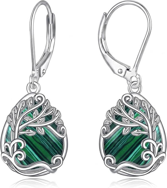 Teardrop Tree of Life/Filigree Earrings for Women Dangle Leverback Earrings Jewelry Gift Anniversary For Her
