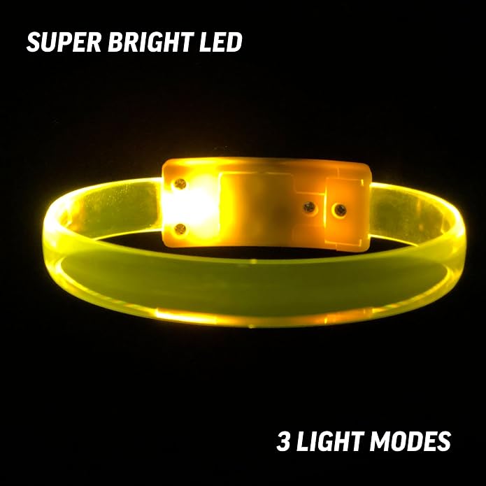 12 Magic Band Pack | Glow in The Dark | Flashing Light up for Concerts | Running Lights for Runners | Glow in The Dark Bracelets | Led Bracelet