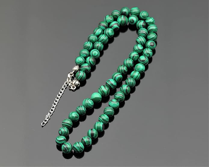 Natural Gemstone Beaded Choker Necklace | 8mm Handmade Adjustable Jewelry for Men & Women | Chakra Balancing Crystal Necklace | Spiritual Gift | Macrame Cord with Extender
