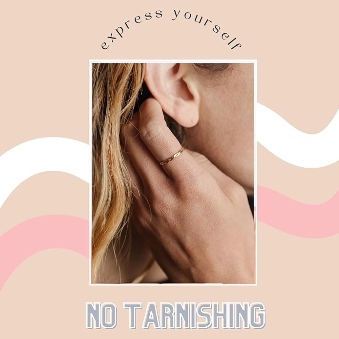 Harmony Braided Stacking Ring | Gold Statement Ring | Gold-Filled for Women | Simple and Elegant | Minimalist Jewelry | Waterproof Everyday Wear | Stacking Ring | Handmade