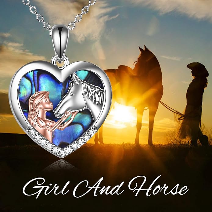 YFN Horse Pendant Necklace Sterling Silver Women with Horse Gift for Women