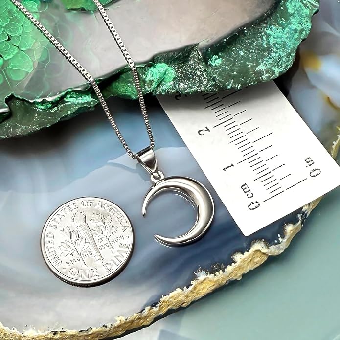 Dainty Sterling Silver Crescent Moon Necklace for Women, Wife Gift, Teen Daughter Birthday Gift Necklace, 18 inches