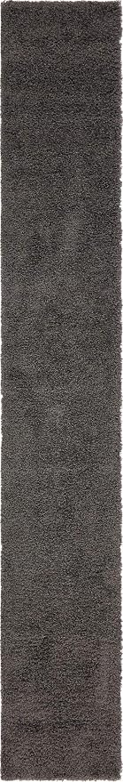 Unique Loom Solid Shag Collection Area Rug (2' 6" x 16' 5" Runner, Graphite Gray)