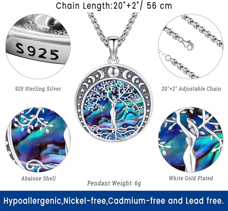 Witchy Jewelry for Women Men Nudo De Bruja Plata 925 Original Witches Knot Necklace Tetragrammaton Hecate Necklace Lilith Necklace Pentagram Necklace Cat Necklace Triple Moon Goddess Pendant Necklace
