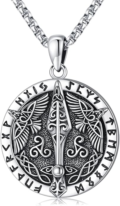 Eusense Viking Jewelry for Men Women Sterling Silver 925 Mjolnir Thors Hammer Pendant Celtic Cross Necklace Wolf Odin Raven Freya Goddess Norse Pagan Compass Vegvisir Yggdrasil Nordic Viking Necklaces Gifts