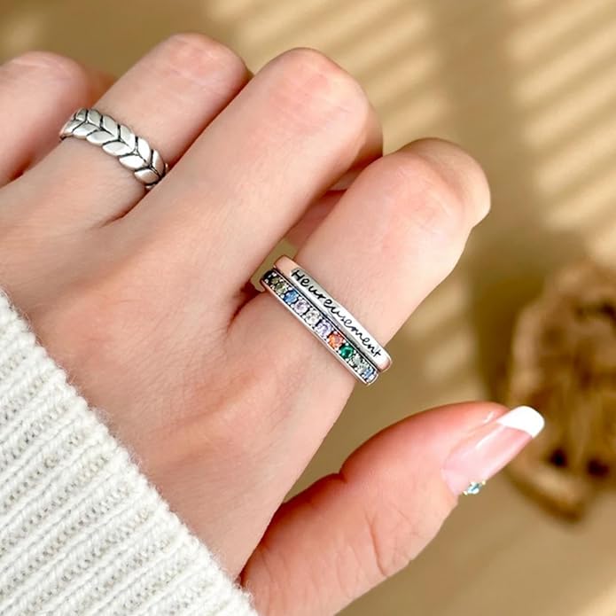 925 Sterling Silver Ring Minimalist Adjustable Rings Band Handmade Rings for Women Girls