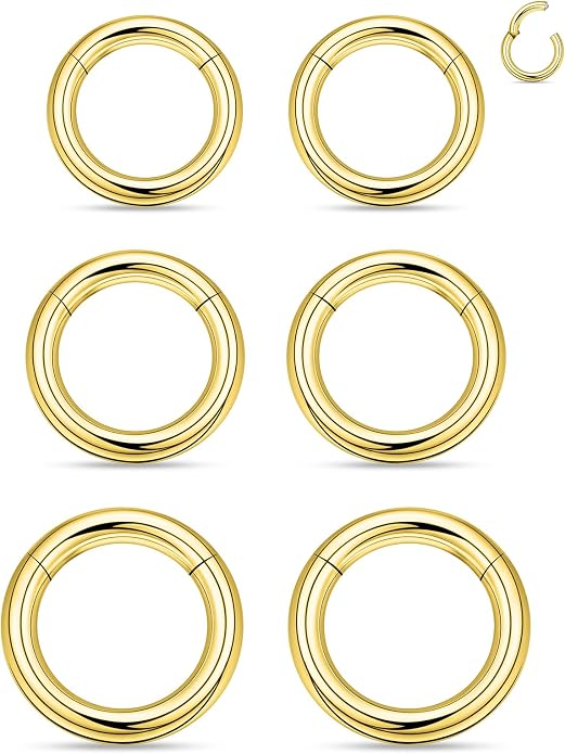 20G 18G 16G 14G 12G 10G 8G 6G 4G 2G Nose Rings Hoops 316l Surgical Steel Clicker Septum Lip Ring Tragus Helix Daith Rook Conch Snug Cartilage Lobe Earrings Hoop Piercing Jewelry For Women Men