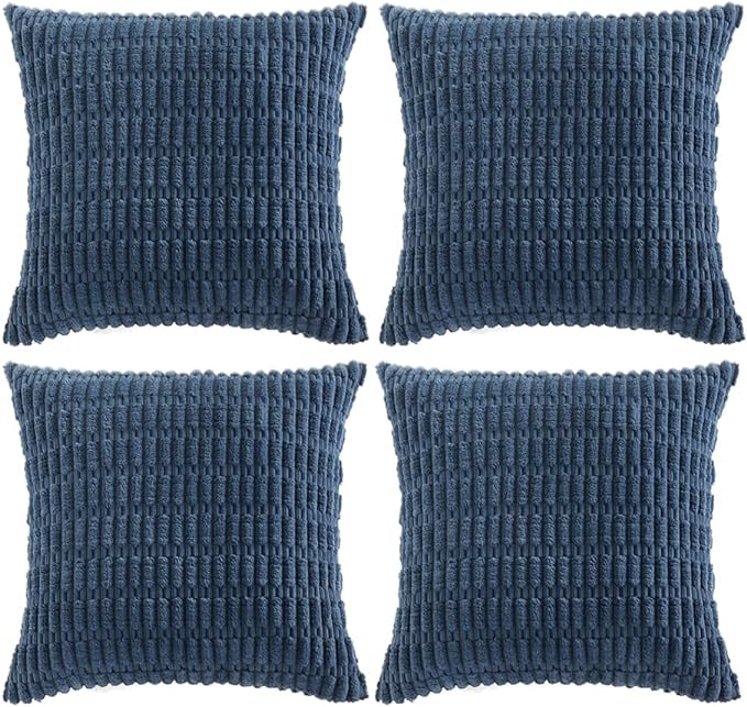 Fancy Homi 4 Packs Decorative Throw Pillow Covers for Living Room Couch Bed, Modern Farmhouse Boho Home Décor Accent Cushion Case, 26" x 26", Dusty Blue