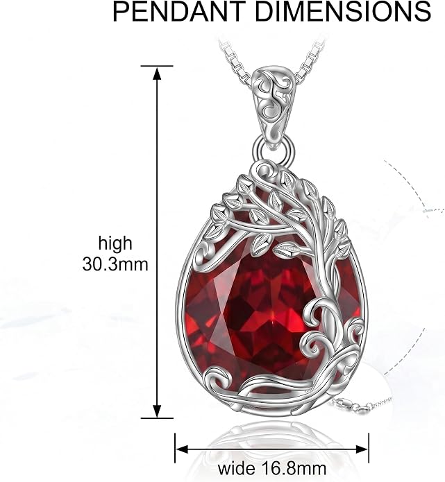 Teardrop Moonstone Necklace for Women Tree of Life/Filigree Birthstone Pendant Necklace Jewelry