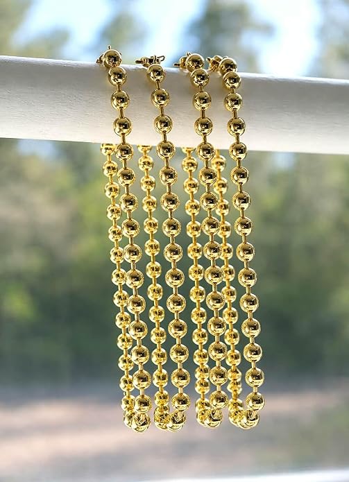 Gold Ball Bead Chain Necklace 6mm Size Layering Simple Minimal Chains