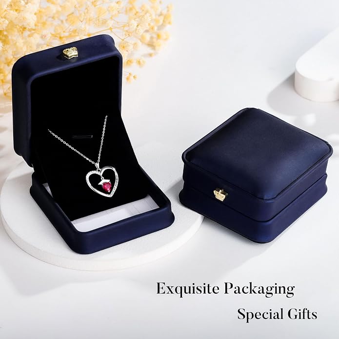 Anoup 2026 Graduation Gifts - 925 Sterling Silver Heart Birthstone Necklace Class of 2026 College High School Graduation Gifts for Women Her