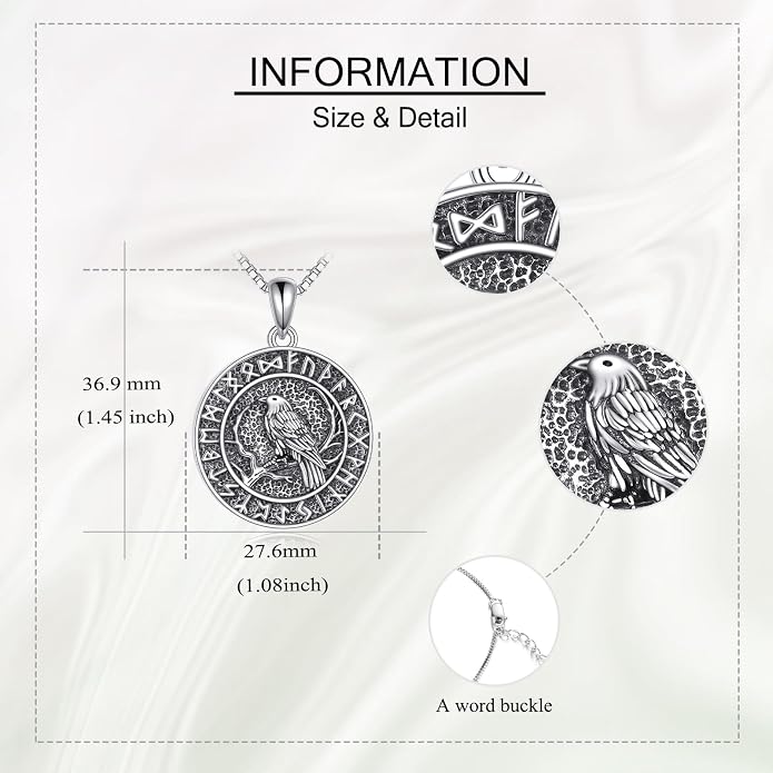 Anchor/Thors Hammer/Arrowhead/Wolf/Raven Necklace for Men 925 Sterling Sliver Jewelry Graduation Gifts for Men Women