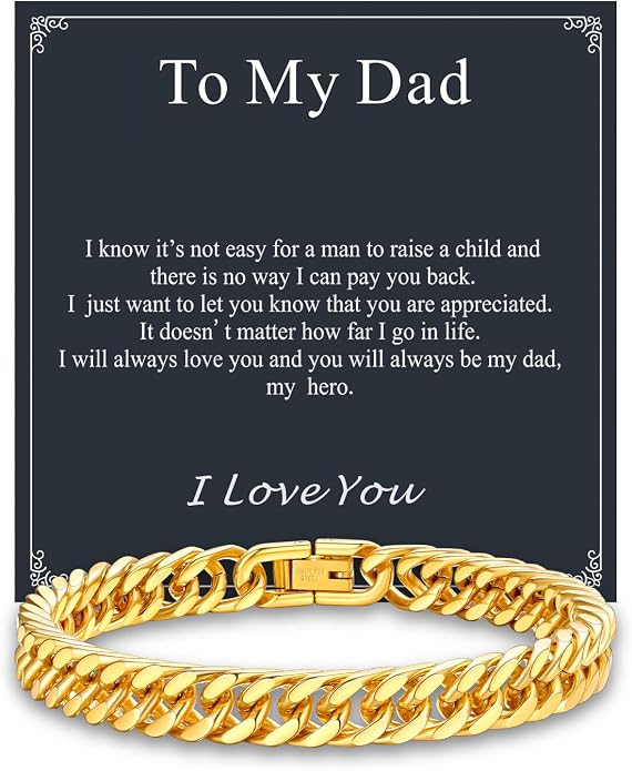 Supcare Unique Anniversary Birthday Valentines Fathers Day Stainless Steel Cuban Link Bracelets for Men Him, To My Man Dad Husband Love Always Remember Wrist Chain Bracelet Jewelry Gifts