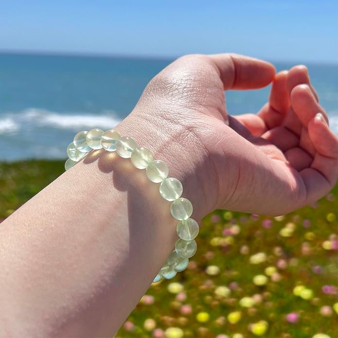 ILLUMINIA 5A Grade Natural Crystal Gemstone Bracelet | Healing Energy Charged Quartz Stone Bead | Handcrafted Stretch Bracelet for Women Men Teens