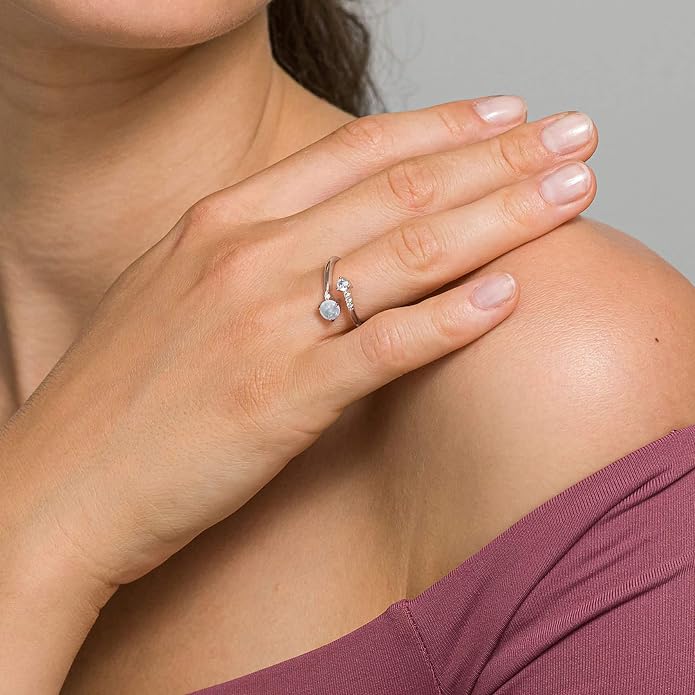 PAVOI 14K Gold Plated Created Opal Rings - Stacking Rings for Women