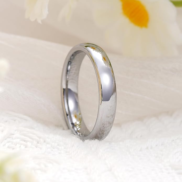 King Will Tungsten Carbide Wedding Band for Men Women Promise Rings for Couples Domed High Polish