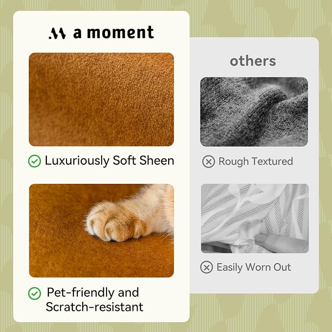 a moment Waterproof Throw Pillow Covers Set of 4, 16x16 Inch Outdoor Stain Resistant Pet Friendly Pillowcases Cushion Covers for Patio Sofa and Living Room, Brown