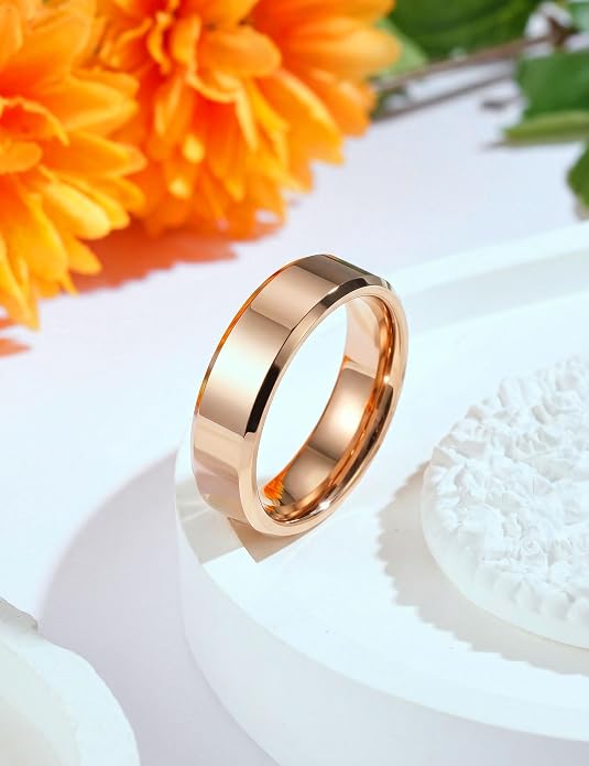 King Will BASIC Men Women 4mm/5mm/6mm/7mm/8mm Titanium Rings Polished Wedding Band Engagement Anniversary Band Comfort Fit