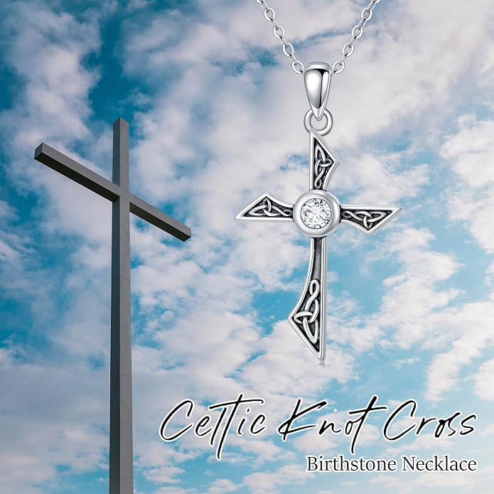 Cross Necklace for Women 925 Sterling Silver Crucifix Pendant Christian Cross Jewelry for Women Men