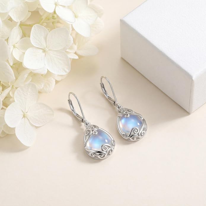 Teardrop Tree of Life/Filigree Earrings for Women Dangle Leverback Earrings Jewelry Gift Anniversary For Her