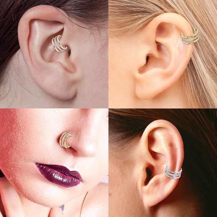 316L Surgical Steel Septum Clicker Ring Nose Ring Hoop Sleeper Hoop Earring Helix Rook Conch Cartilage Daith Tragus Earrings Lobe Nose Piercing Jewelry for Women