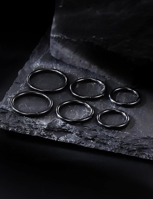 20G 18G 16G 14G 12G 10G 8G 6G 4G 2G Nose Rings Hoops 316l Surgical Steel Clicker Septum Lip Ring Tragus Helix Daith Rook Conch Snug Cartilage Lobe Earrings Hoop Piercing Jewelry For Women Men