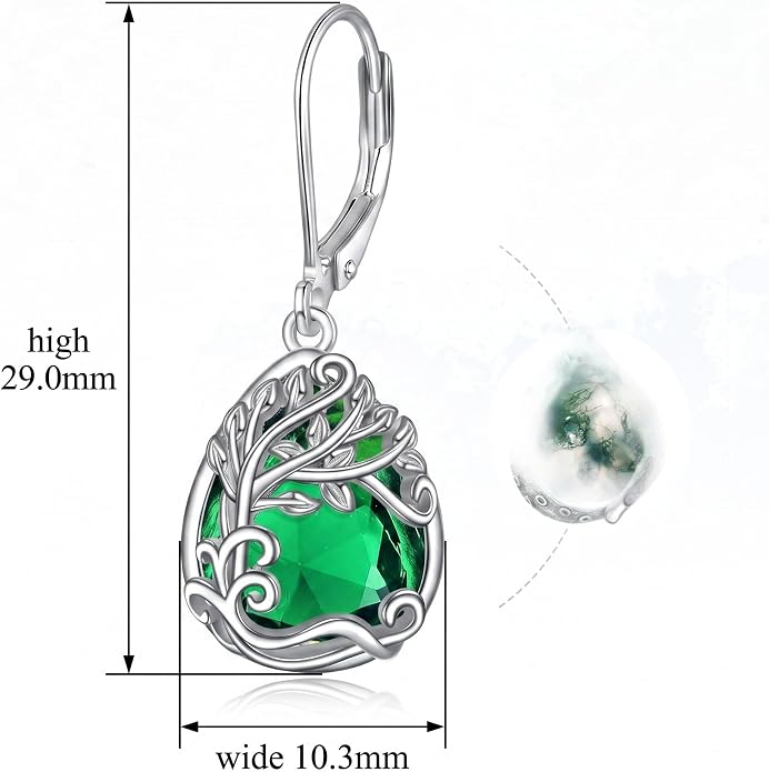 Teardrop Tree of Life/Filigree Earrings for Women Dangle Leverback Earrings Jewelry Gift Anniversary For Her