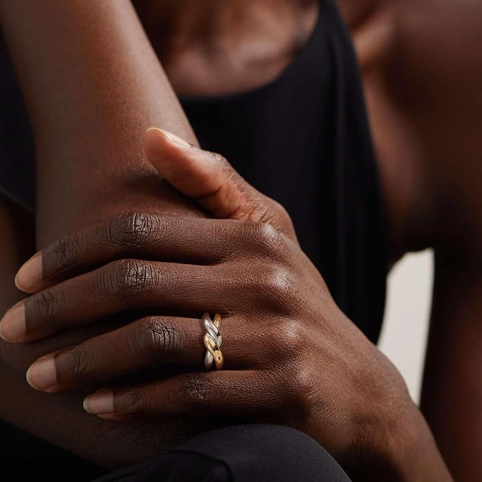 Gold Cross Statement Rings for Women 14K Gold Silver Tone Non Tarnish Cute Band High Polished Smooth Comfort Fit Size 5-10