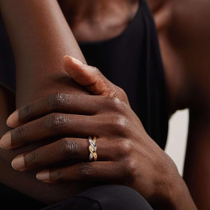 Gold Cross Statement Rings for Women 14K Gold Silver Tone Non Tarnish Cute Band High Polished Smooth Comfort Fit Size 5-10