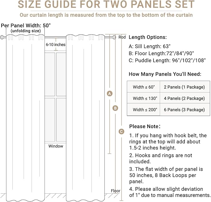 100% Blackout Shield Linen Blackout Curtains for Bedroom 102 Inches Long, Back Tab/Rod Pocket Living Room Drapes, Thermal Insulated Blackout Curtains 2 Panels Set, 50" W x 102" L, Olive Green