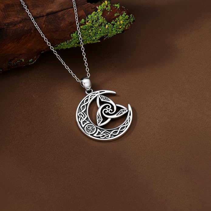 Cross/Pentagram/Tree of Life/Celtic Trinity/Anchor/Thor's Hammer/Sun/Eye of Horus Necklace Moon Pendant Mothers Day Gifts for Women
