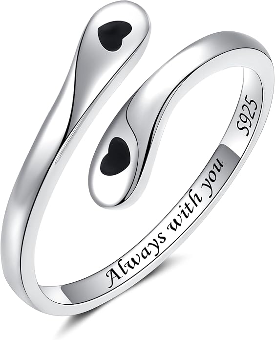 ZOEXUE 925 Sterling Silver Inspirational Jewelry Rings Adjustable Ring Personality Encouragement Gift for Teens Women