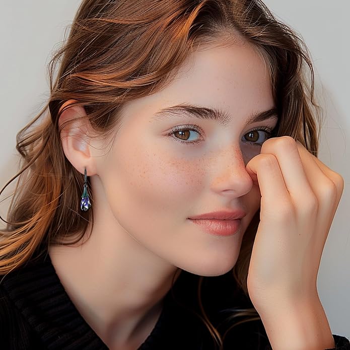 Tree of Life/Cat/Turtle/Butterfly/Flower/Celtic/Turquoise/Moonstone Dangle Earrings for Women Sterling Silver Cute Animals Drop Earrings Jewelry Gifts