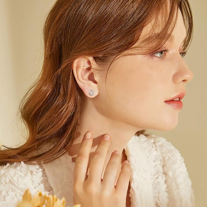 FindChic Hypoallergenic Sterling Silver Small Bar/Heart/Dot/Triangle/Butterfly/Lightning Studs Earrings Minimalist Geometric Jewelry Valentine Gifts for Women Men Girls, with Gift Box